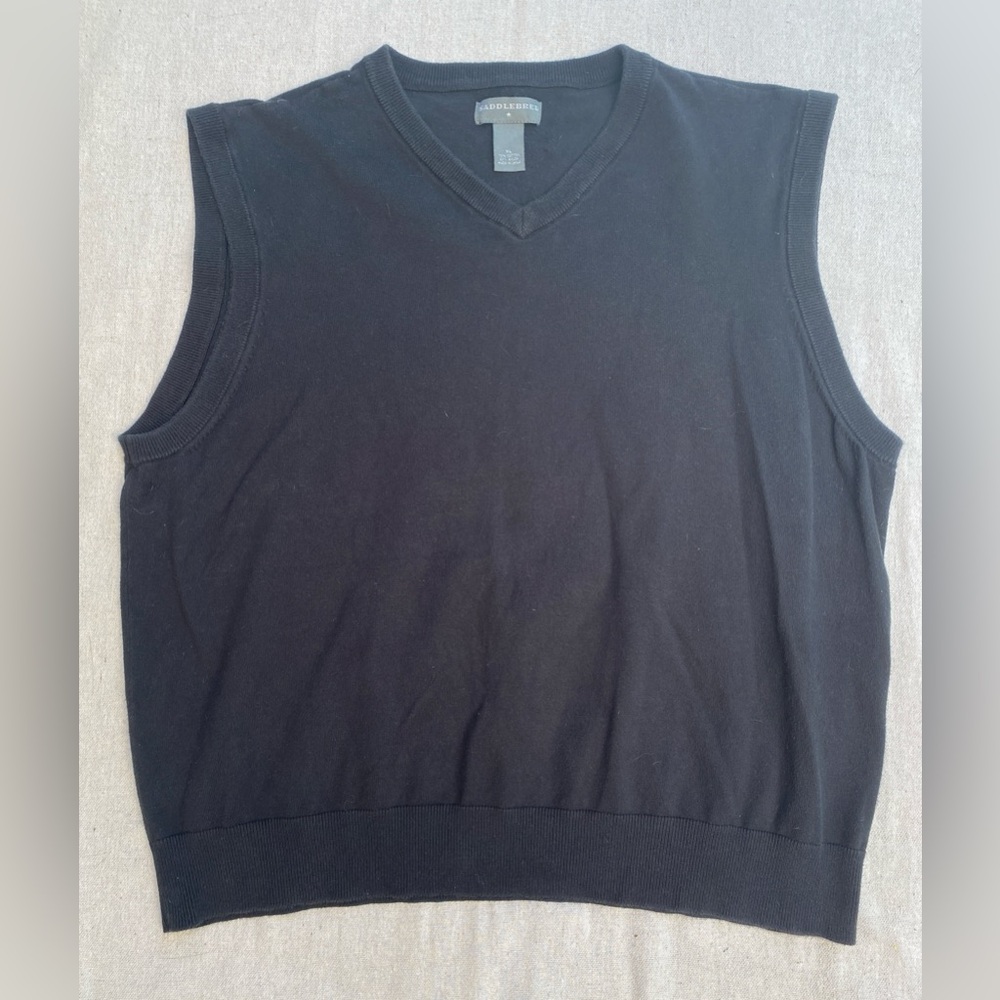 Men’s Saddlebred Black V Neck Sweater Vest Size XL